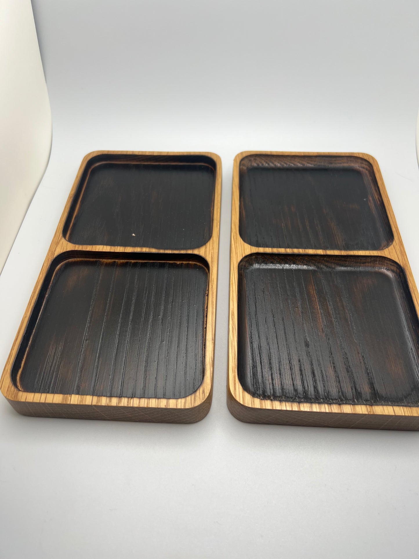 Japanese Sujiban Burned Oak Wood Tray – Handcrafted Minimalist Design