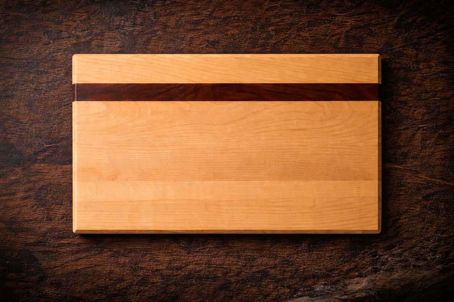 Edge-Grain Hardwood Cutting Board with Accent Inlay