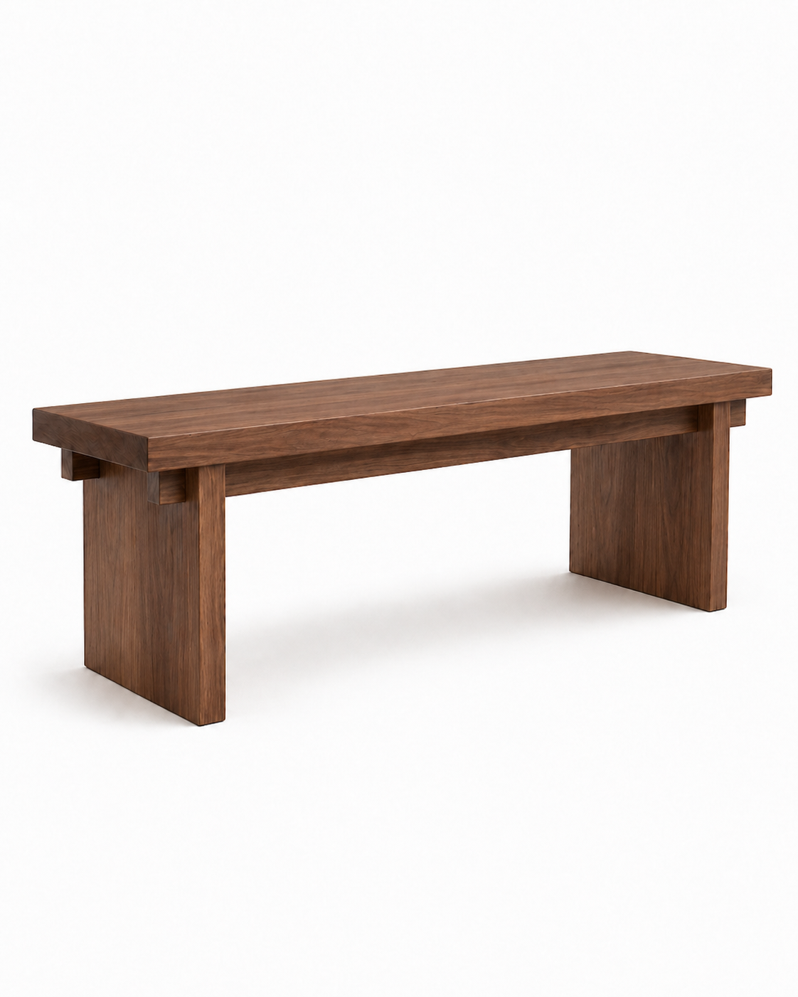 Minimalist solid hardwood bench for hallway or bedroom