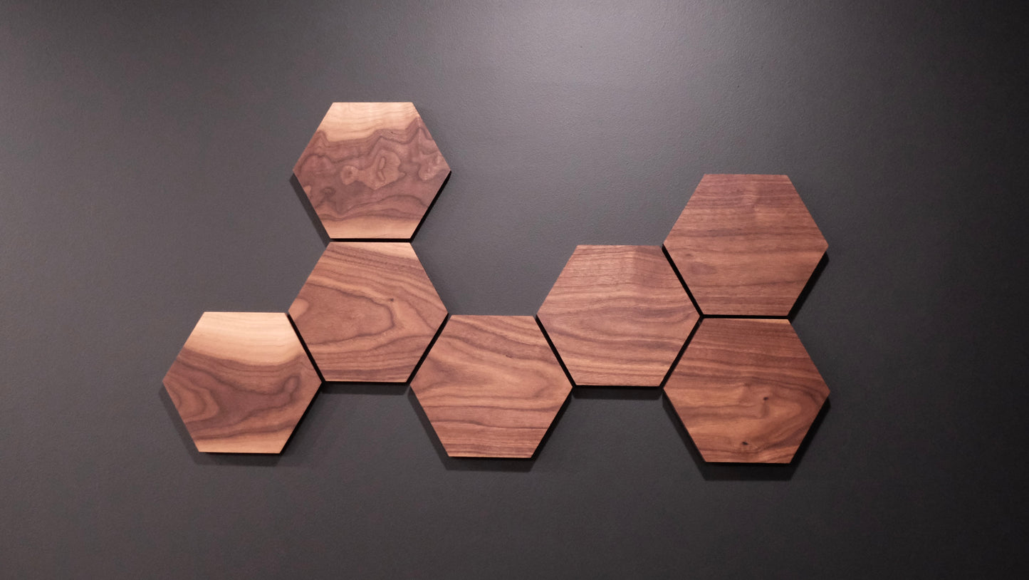 Hexagon Hardwood Wall Panels – Geometric Modular Decor