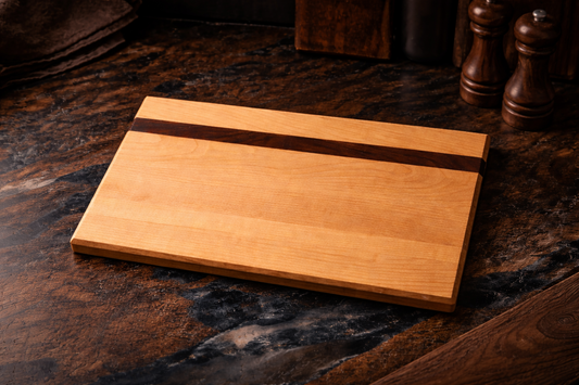 Edge-Grain Hardwood Cutting Board with Accent Inlay