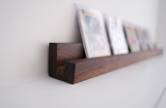 Hardwood Collectible Card Display Shelf β Wall-Mounted Organizer