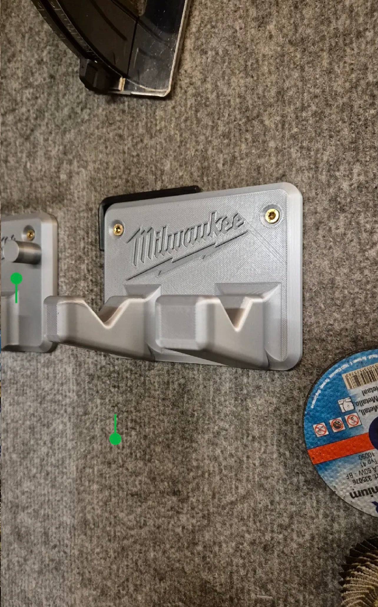 Wall mount for Milwaukee M12 FCOT angle grinder compact cut off