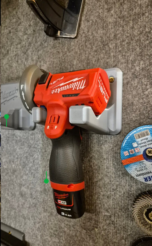 Wall mount for Milwaukee M12 FCOT angle grinder compact cut off