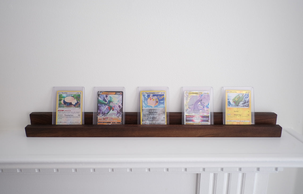 Hardwood Collectible Card Display Shelf – Wall-Mounted Organizer