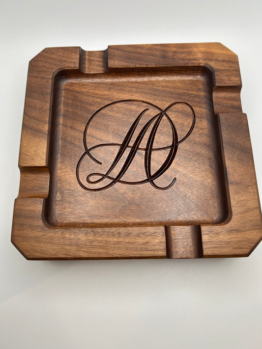 Square Handmade Cigar Tray β Hardwood Catchall Organizer