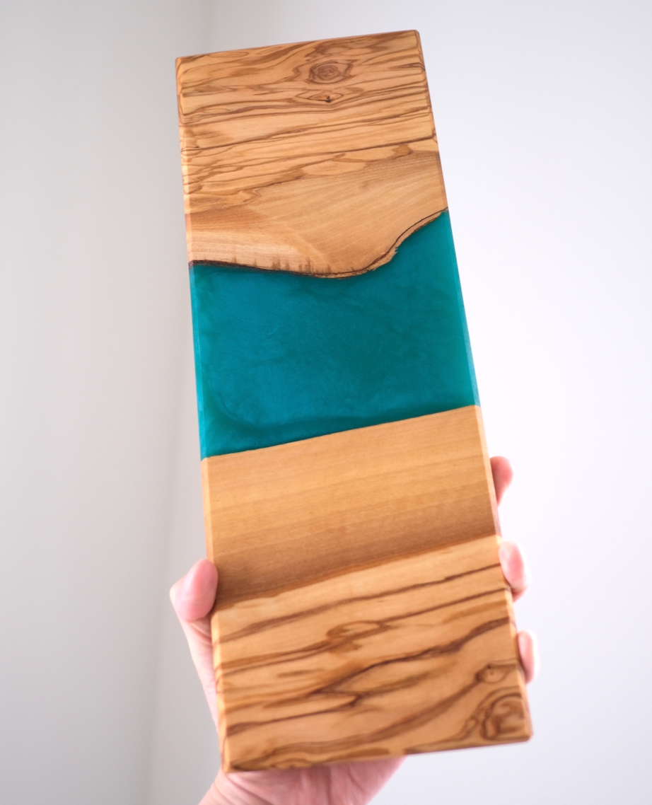Custom Olive Wood Cheese/Charcuterie Board with Epoxy River