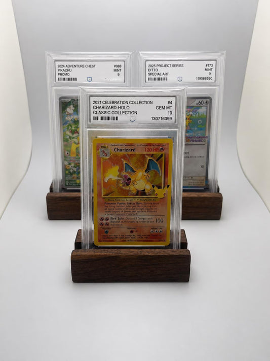 Hardwood Graded Card Display Stand | PSA, BGS (Beckett), TAG