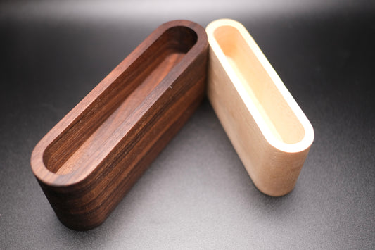 Hardwood Business Card Holder β Personalized Desk Display