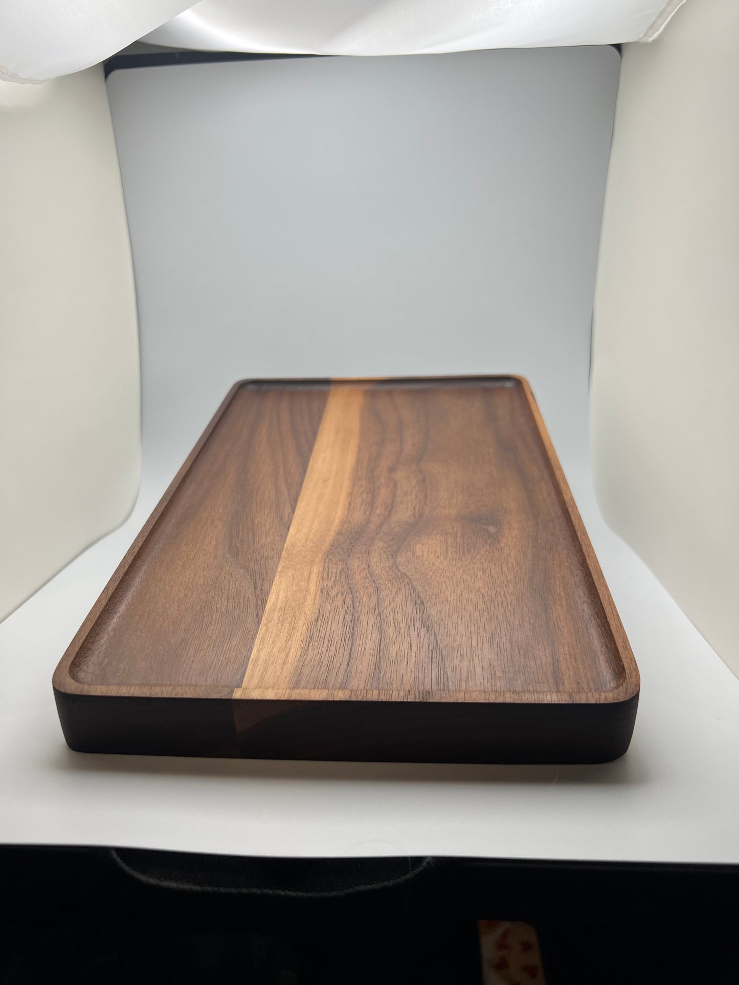 Custom Hardwood Tray with Coaster Cutouts – Personalized Engraving