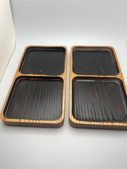 Japanese Sujiban Burned Oak Wood Tray – Handcrafted Minimalist Design