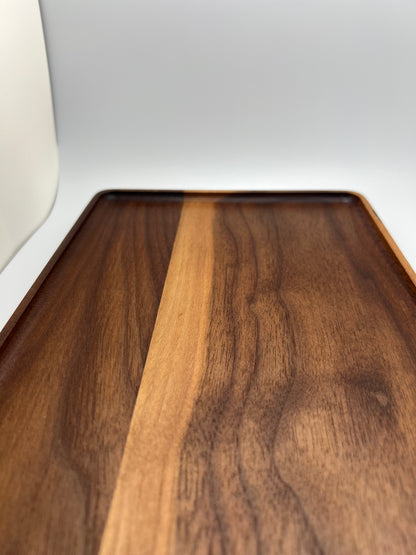 Custom Hardwood Tray with Coaster Cutouts – Personalized Engraving