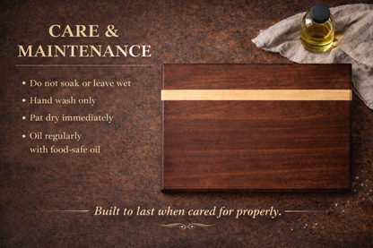 Edge-Grain Hardwood Cutting Board with Accent Inlay