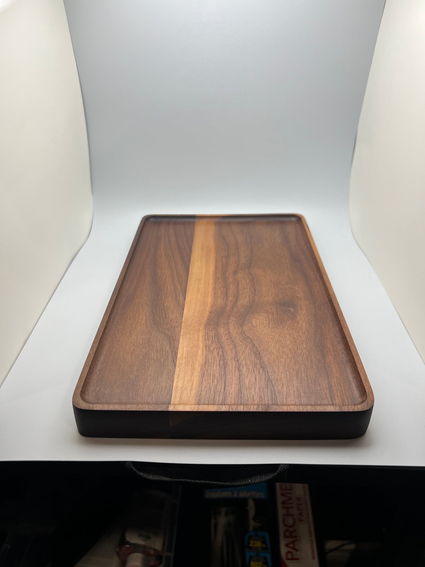 Custom Hardwood Tray with Coaster Cutouts – Personalized Engraving