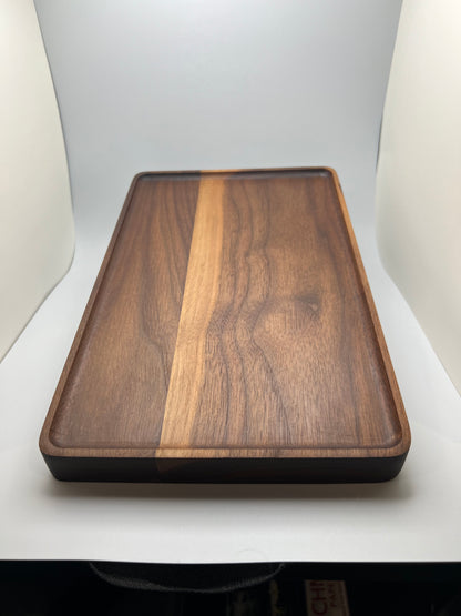 Custom Hardwood Tray with Coaster Cutouts – Personalized Engraving