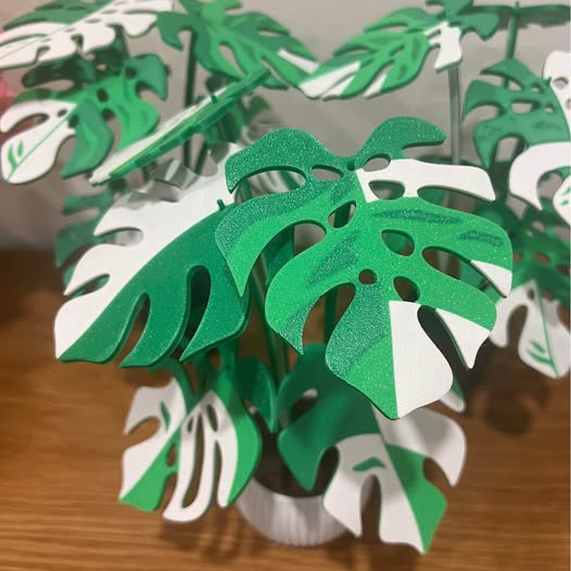 Monstera Plant Coaster Set – 3D Printed Coasters, Plant Lover Gift, Eco-Friendly Home Decor