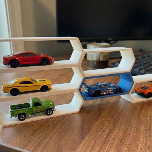 3D Printed Hexagon Modular Hot Wheels Display