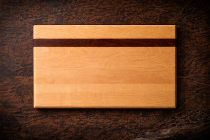 Edge-Grain Hardwood Cutting Board with Accent Inlay