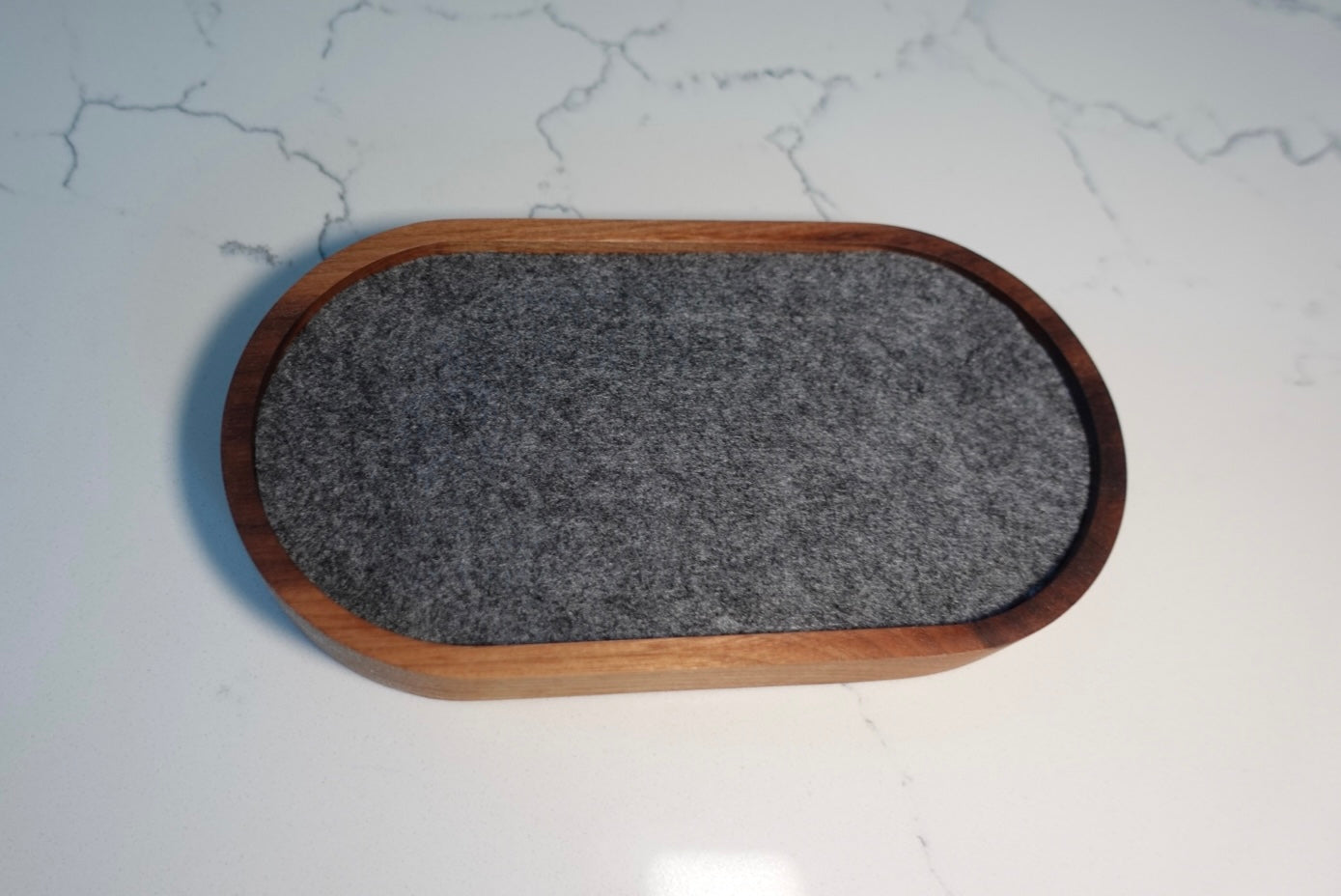 Felt lined - Walnut Hardwood Catch All Tray