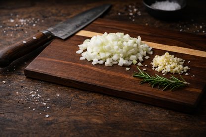 Edge-Grain Hardwood Cutting Board with Accent Inlay