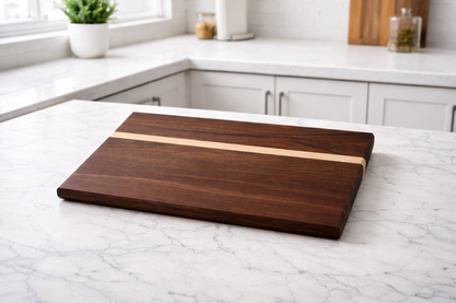 Edge-Grain Hardwood Cutting Board with Accent Inlay