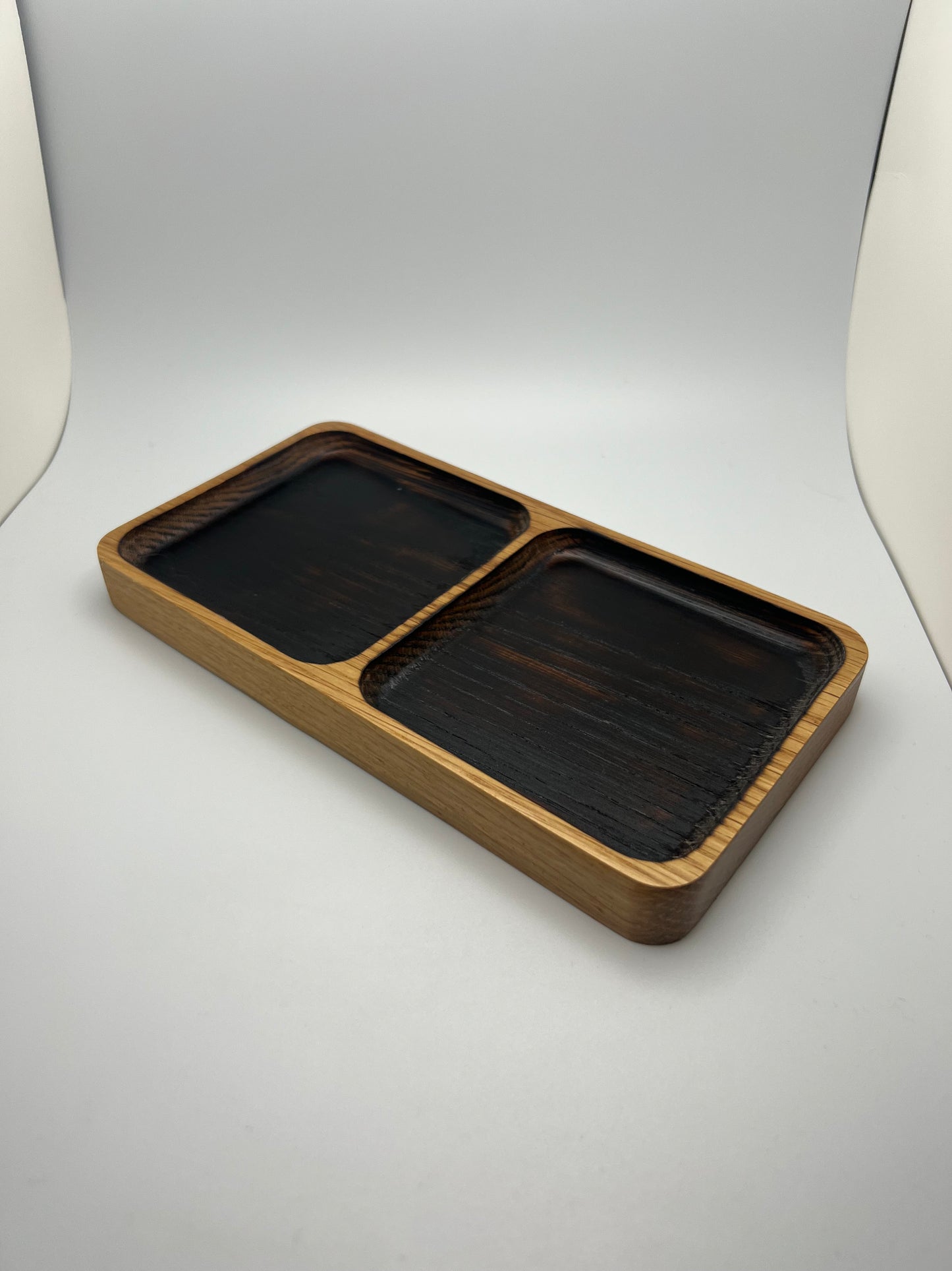 Japanese Sujiban Burned Oak Wood Tray – Handcrafted Minimalist Design