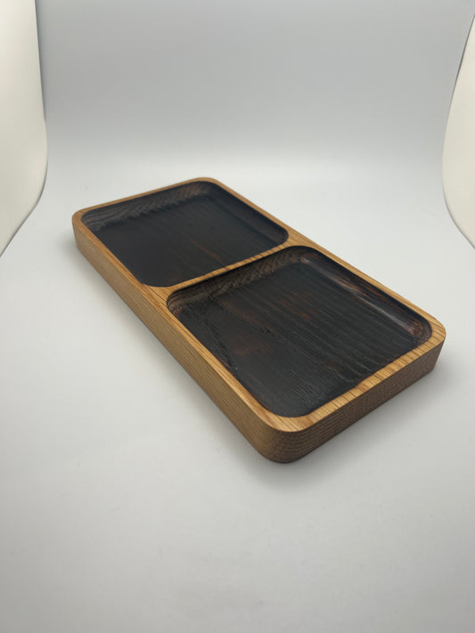 Japanese Sujiban Burned Oak Wood Tray – Handcrafted Minimalist Design