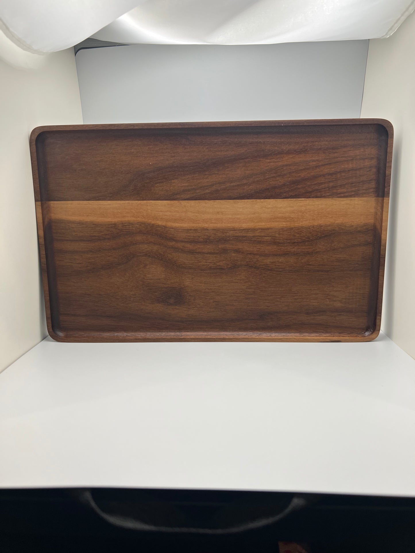 Custom Hardwood Tray with Coaster Cutouts – Personalized Engraving