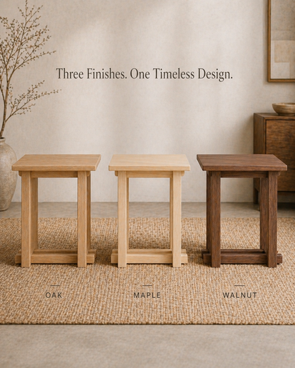 Modern Japanese Interlocking Side Table | Solid Wood End Table