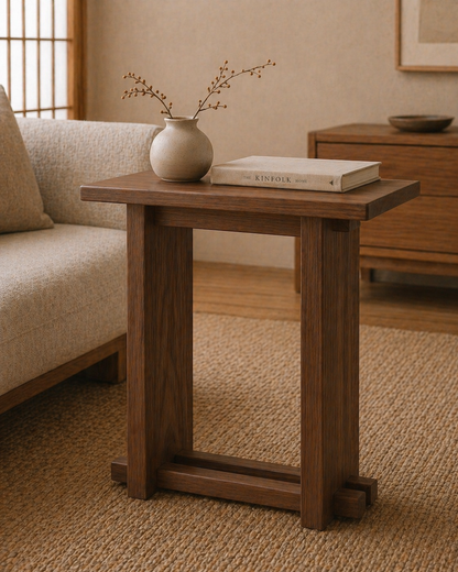 Modern Japanese Interlocking Side Table | Solid Wood End Table