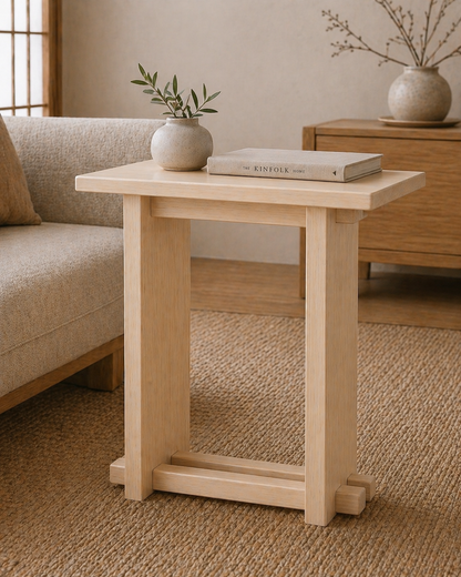 Modern Japanese Interlocking Side Table | Solid Wood End Table