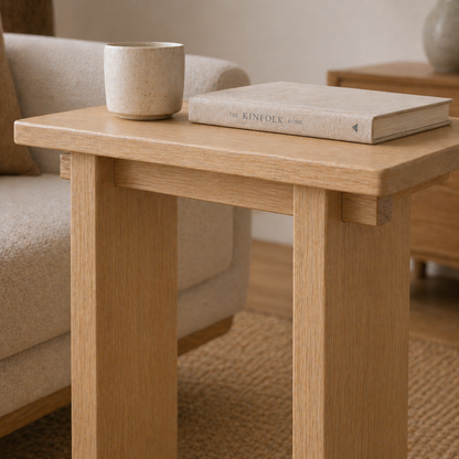 Modern Japanese Interlocking Side Table | Solid Wood End Table