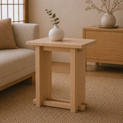 Modern Japanese Interlocking Side Table | Solid Wood End Table