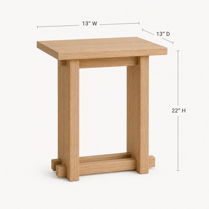Modern Japanese Interlocking Side Table | Solid Wood End Table