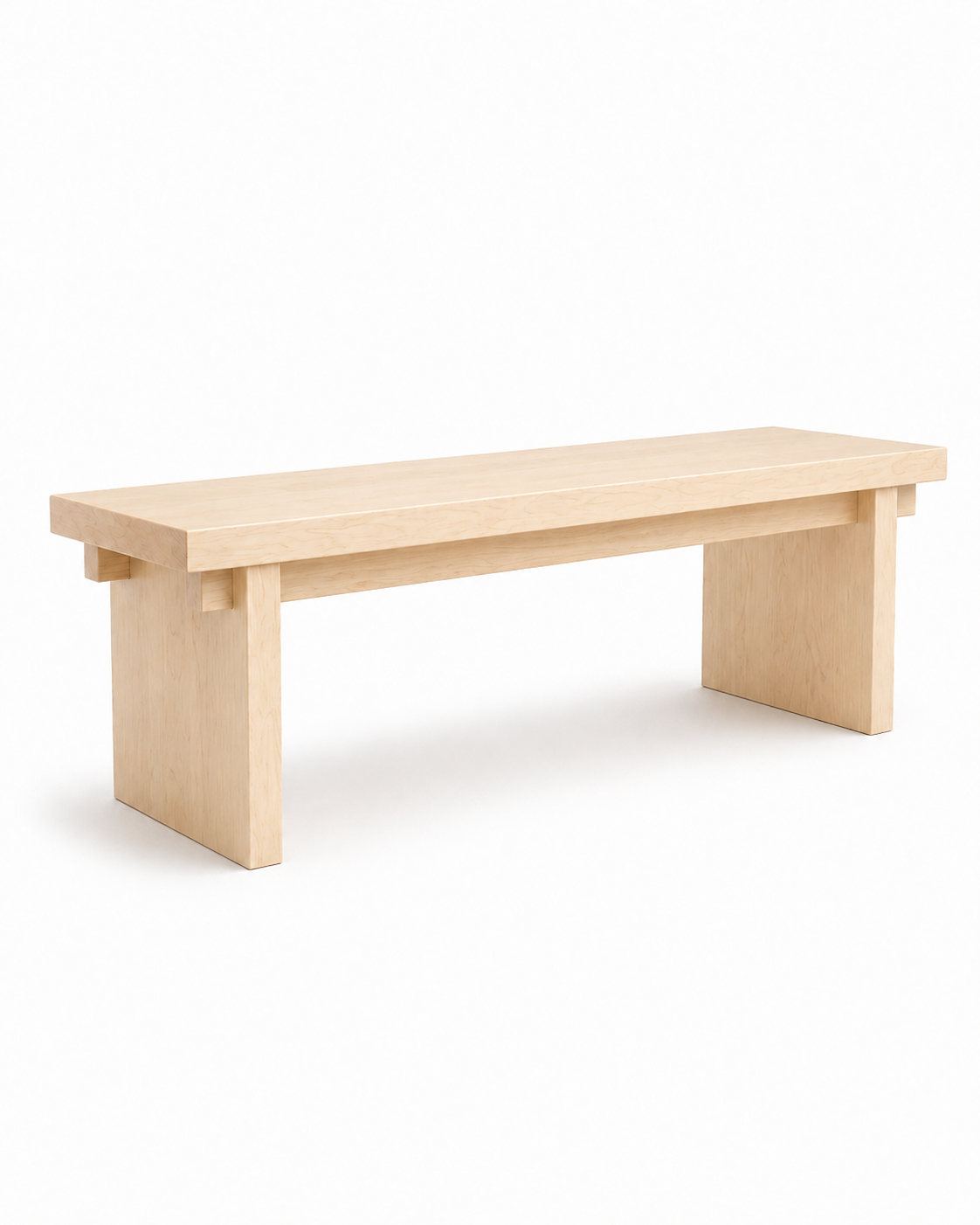 Low profile solid wood bench handmade in Canada
