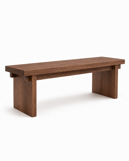 Minimalist solid hardwood bench for hallway or bedroom
