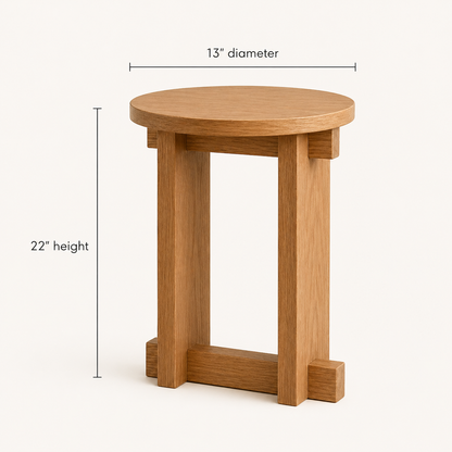 Modern Japanese Interlocking Accent Drink Table | Solid Wood Side Table