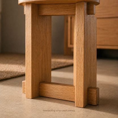 Modern Japanese Interlocking Accent Drink Table | Solid Wood Side Table