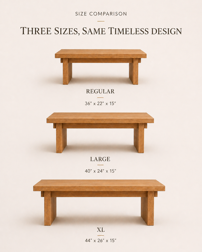 Modern Japanese coffee table size comparison