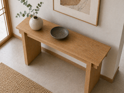 Solid Oak Japanese-inspired console table
