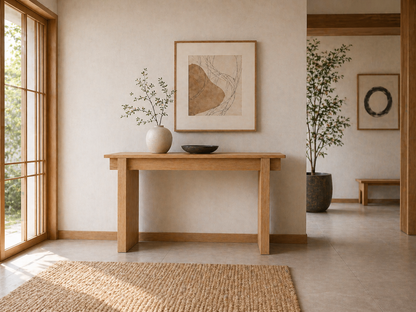Solid Oak Japanese-inspired console table
