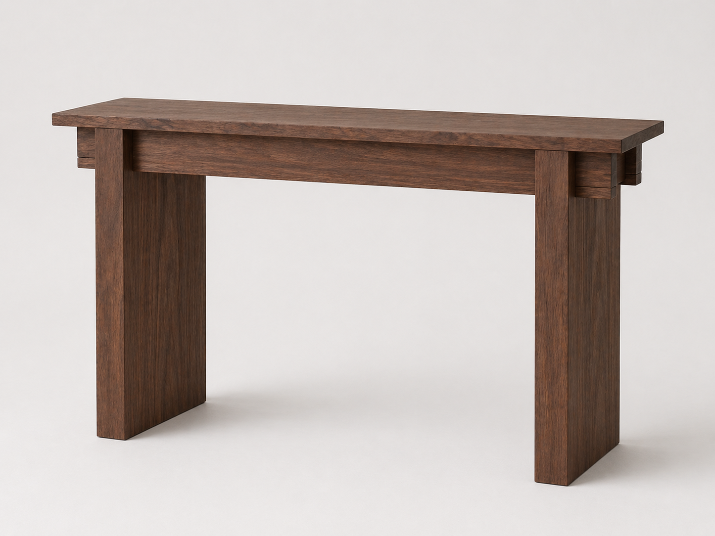 Solid walnut Japanese-inspired console table
