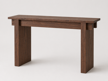 Solid walnut Japanese-inspired console table
