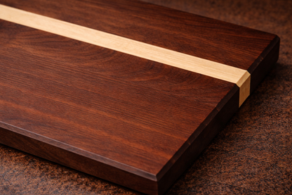 Edge-Grain Hardwood Cutting Board with Accent Inlay