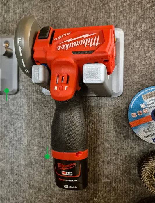 Wall mount for Milwaukee M12 FCOT angle grinder compact cut off