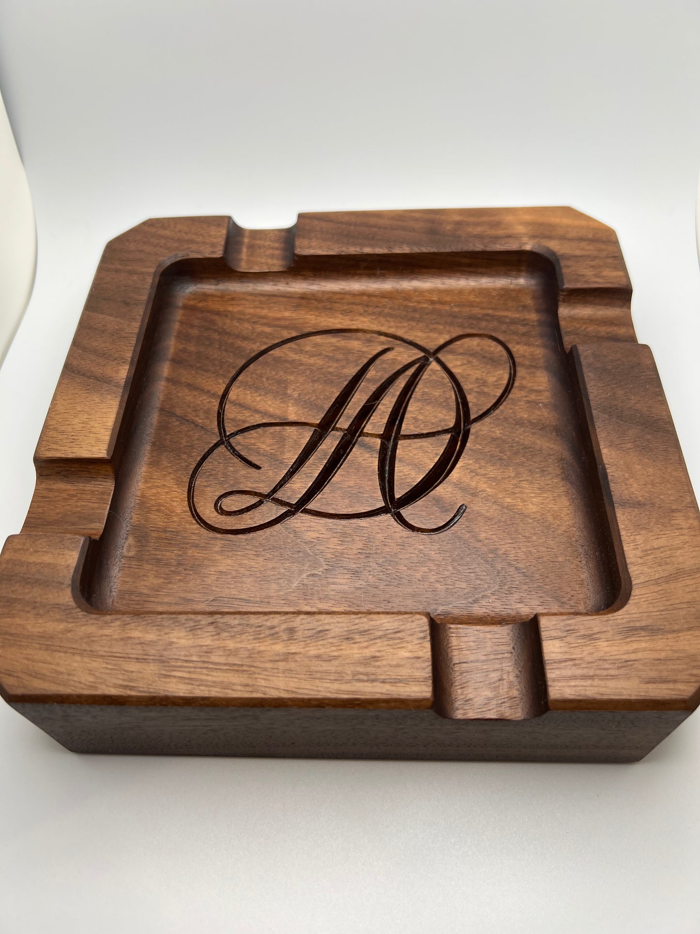 Square Handmade Cigar Tray – Hardwood Catchall Organizer