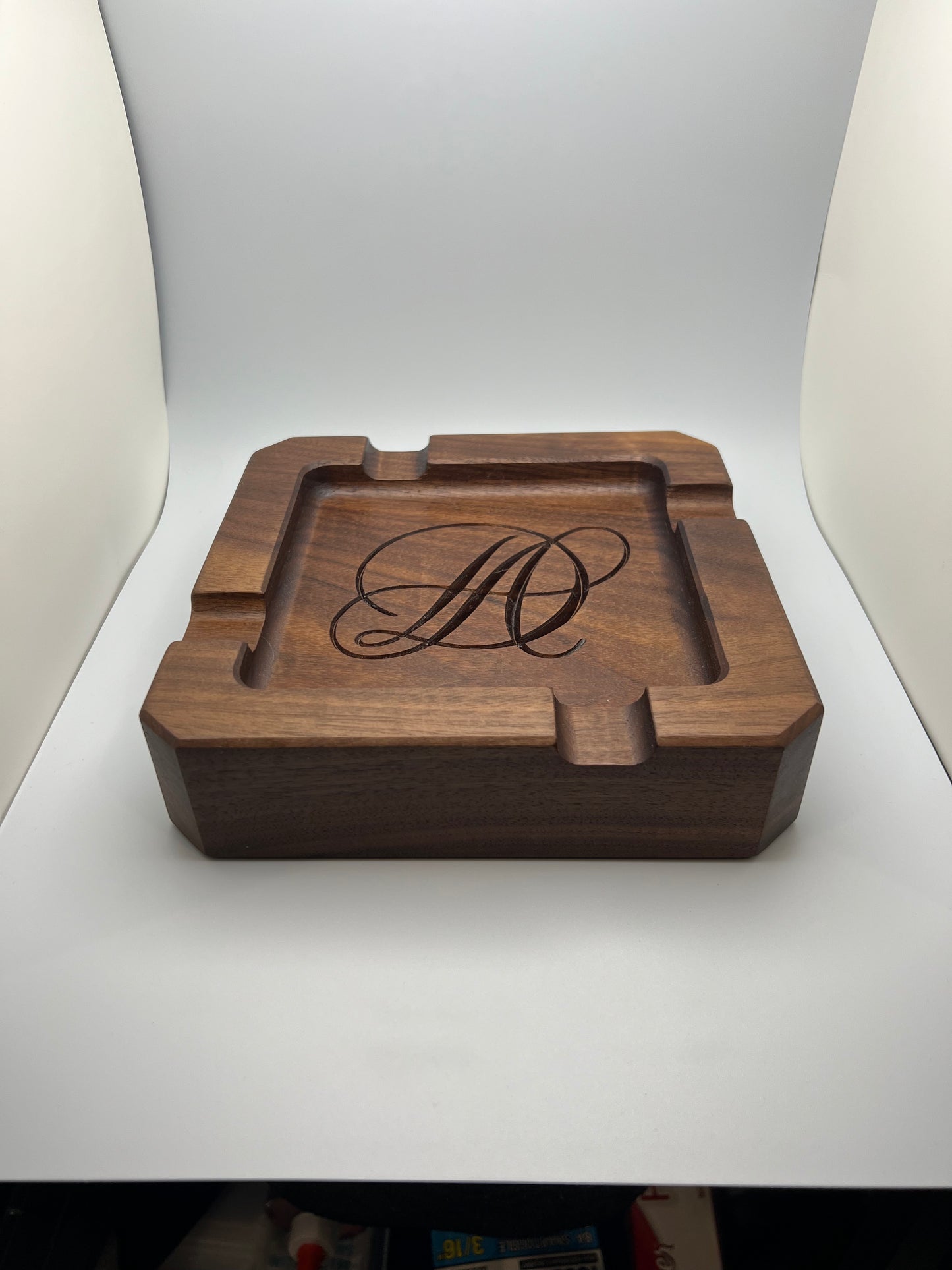 Square Handmade Cigar Tray – Hardwood Catchall Organizer