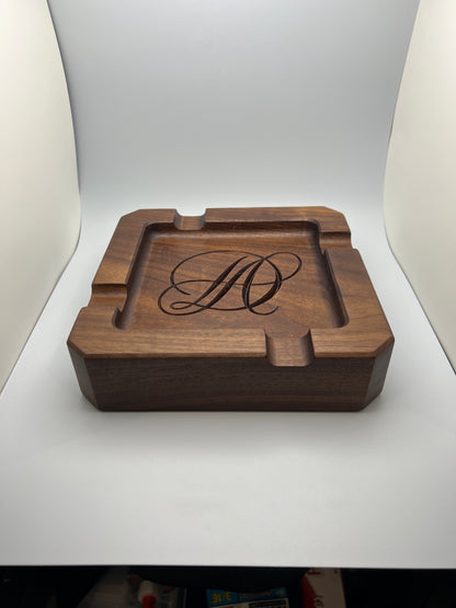 Square Handmade Cigar Tray – Hardwood Catchall Organizer