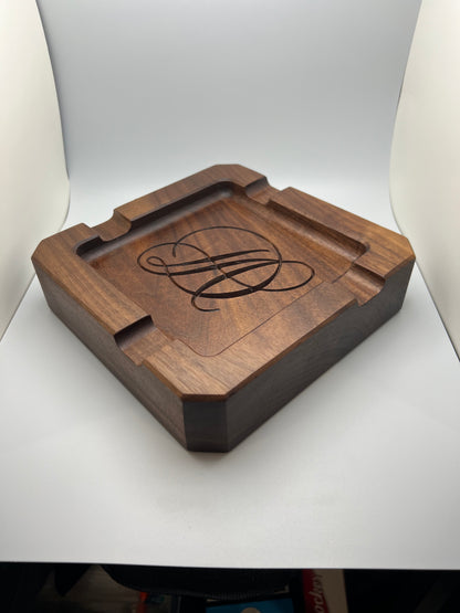 Square Handmade Cigar Tray – Hardwood Catchall Organizer