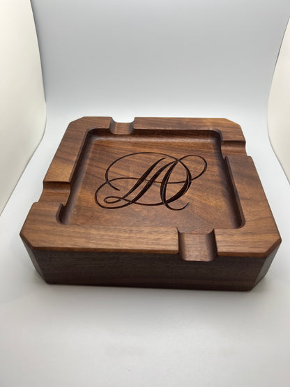 Square Handmade Cigar Tray – Hardwood Catchall Organizer